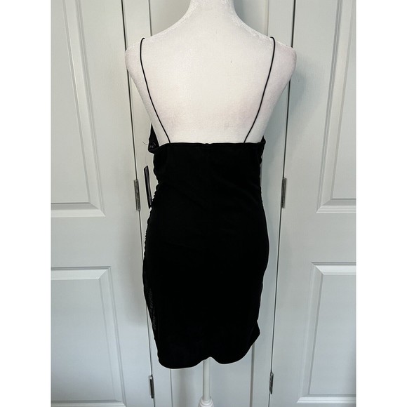 Wild Fable Black Mesh Dress Ruched Cowl Neck Size M Medium NWT - Picture 5 of 5